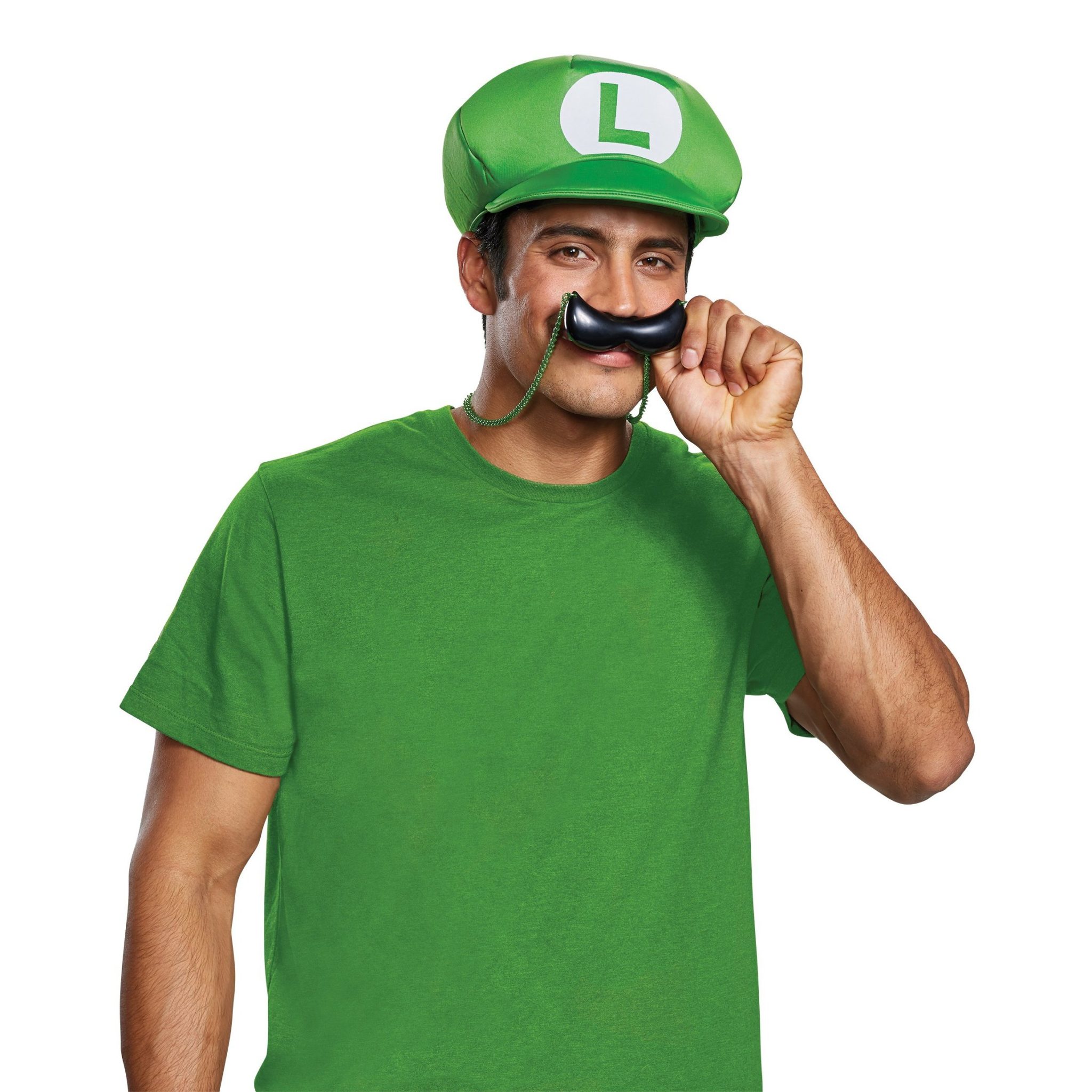 Luigi Hat and Moustache Necklace Adults - Party Australia