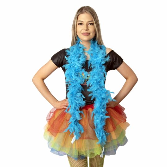 feather boa blue