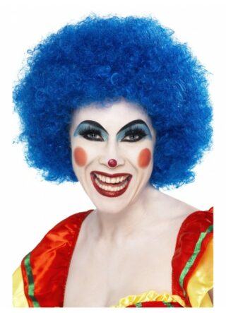 blue clown afro wig