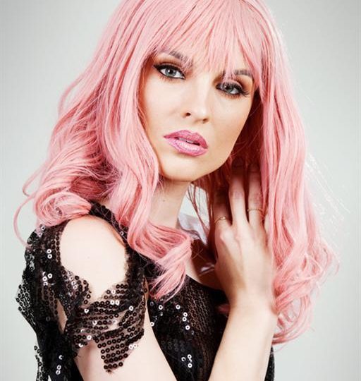 deluxe pink long wig glamour curls womens cosplay costume wigs