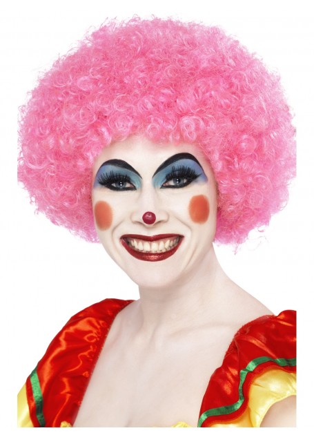 pink clown afro wig