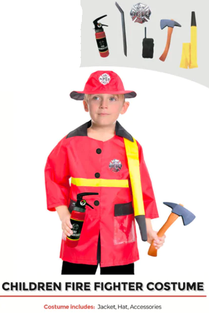 children fire fighter costume