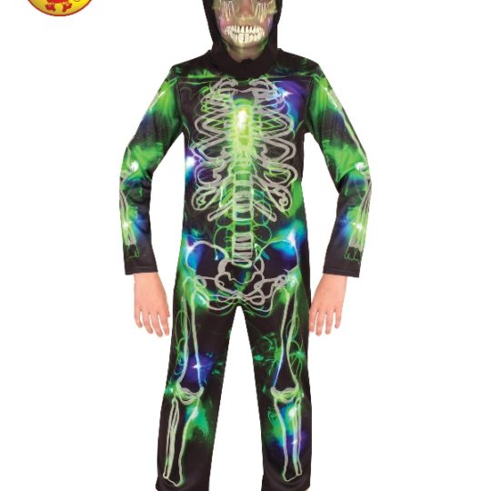 spooky glow in the dark skeleton costume, child