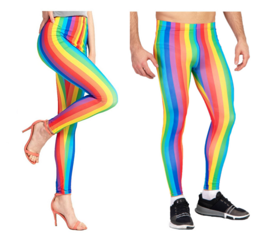 adult rainbow stripe leggings