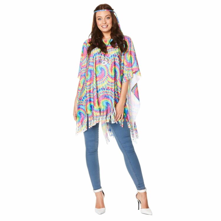 70's Tie Dye Poncho - Party Australia