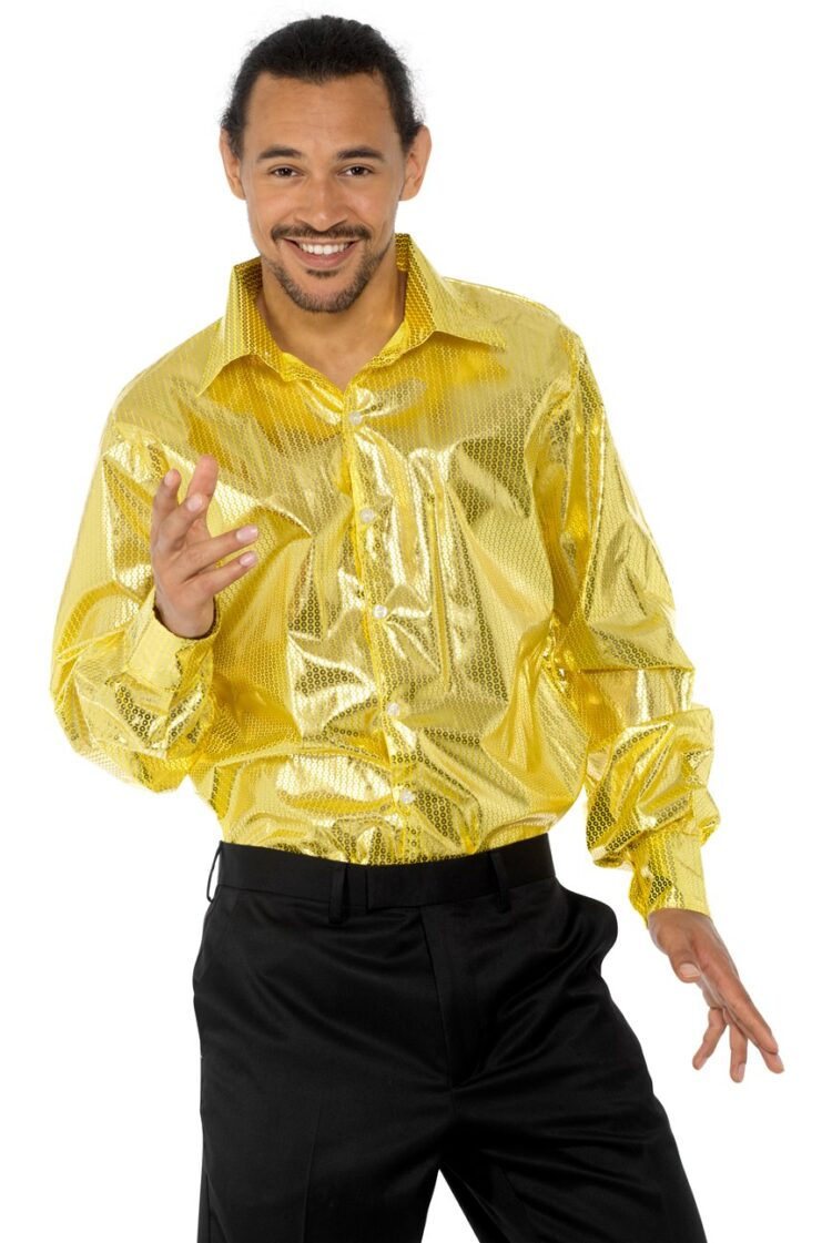 gold sequinned disco shirt