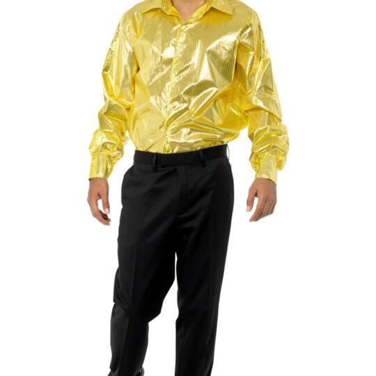 gold sequinned disco shirt