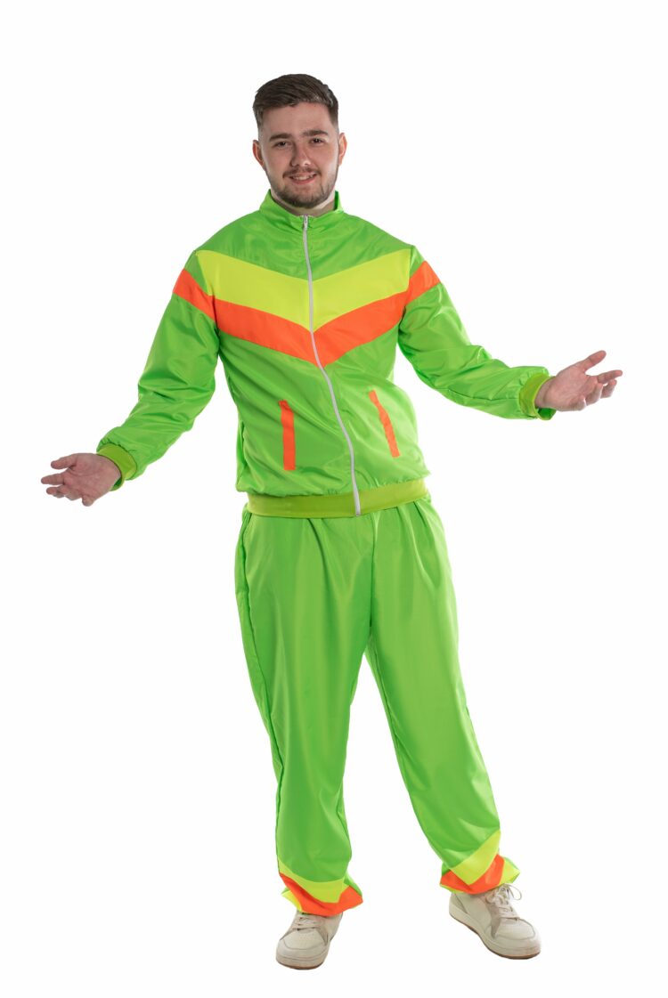 neon green shell suit