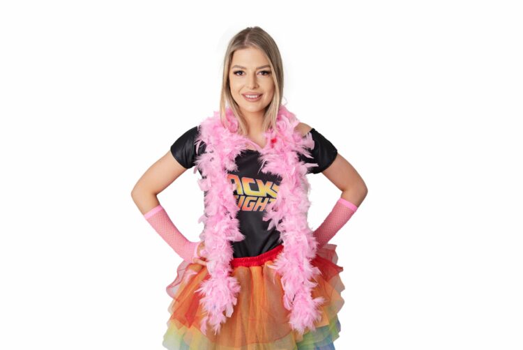 feather boa light pink