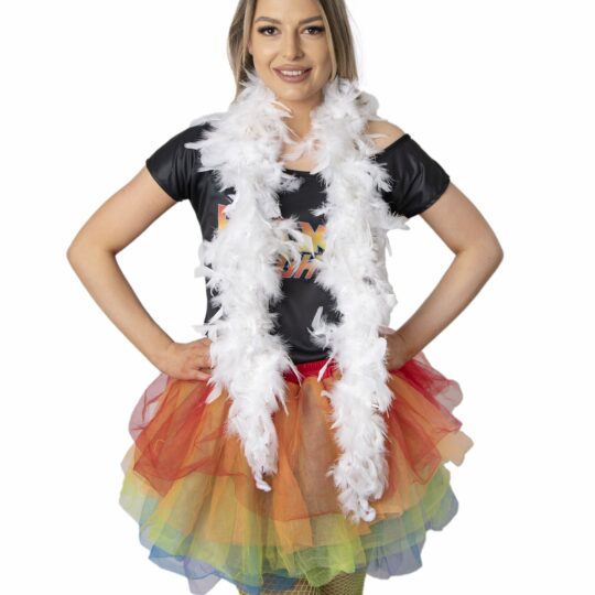 feather boa white