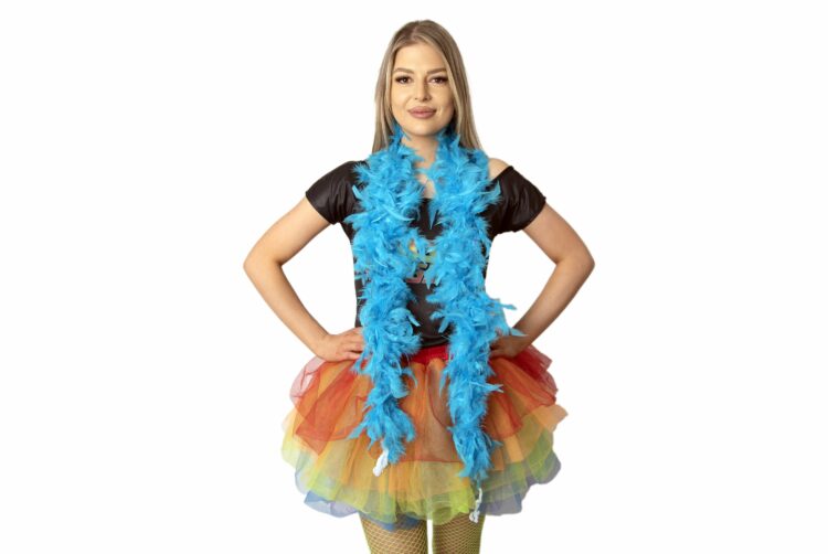 feather boa blue