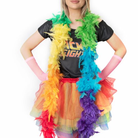 feather boa rainbow