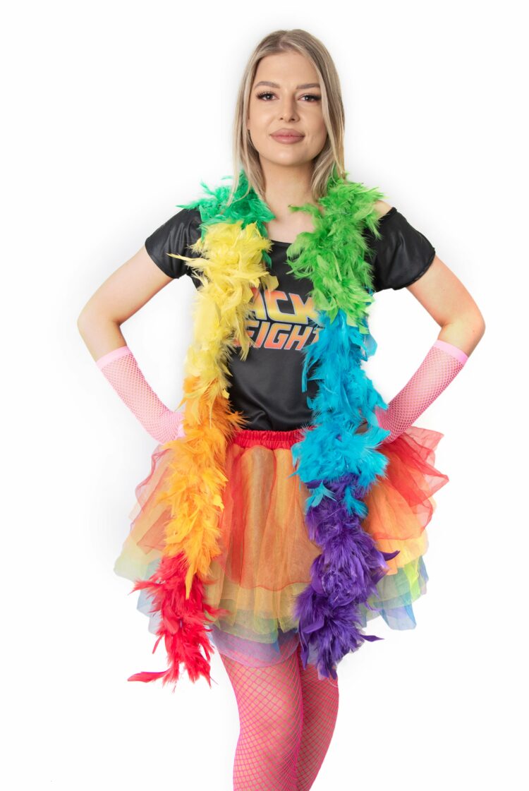 feather boa rainbow