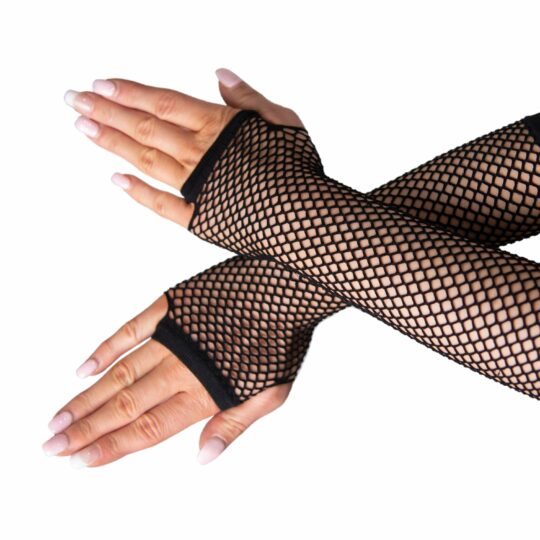 long fishnet gloves back