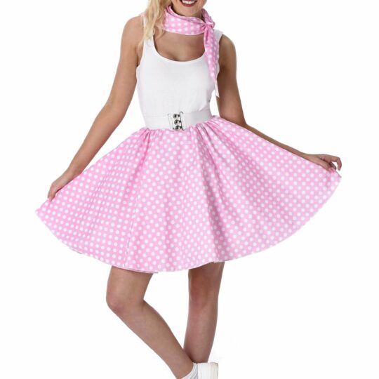 Light Pink Polka Dot Skirt and Necktie - Party Australia