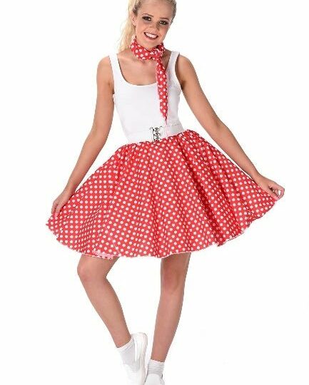 Red Polka Dot Skirt and Necktie - Party Australia