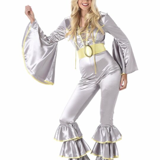 Silver Disco Jumpsuit Costume - Party Australia