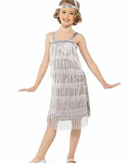 Silver Flapper Girls Costume - Party Australia