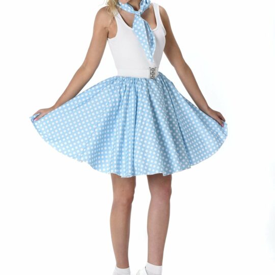 Turquoise Polka Dot Skirt and Necktie - Party Australia