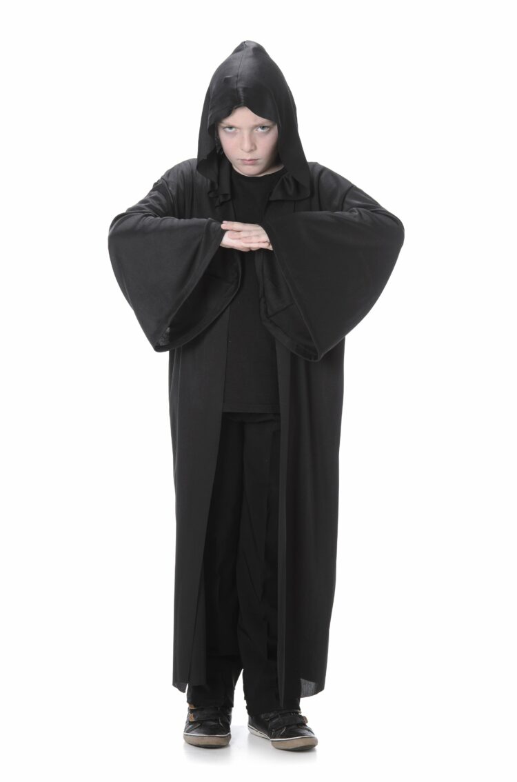 kids black hooded robe