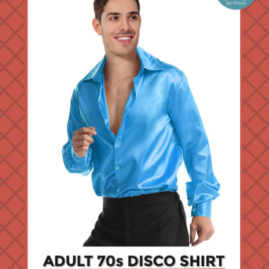 adult disco shirt blue
