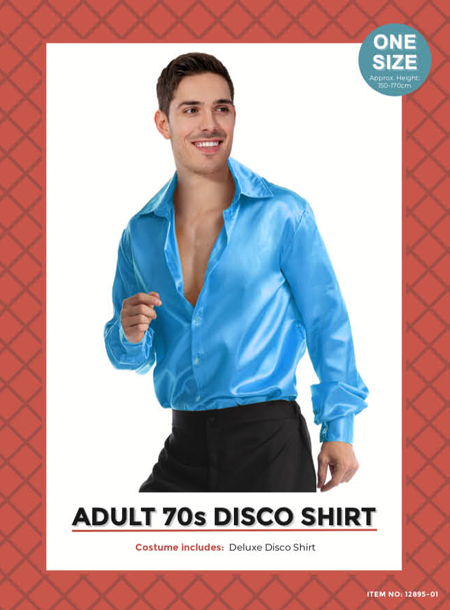adult disco shirt blue
