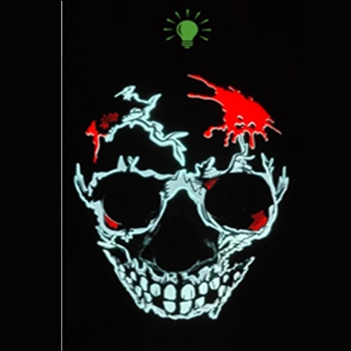 light up mask skull blood