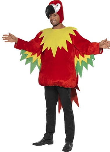 red & yellow parrot costume