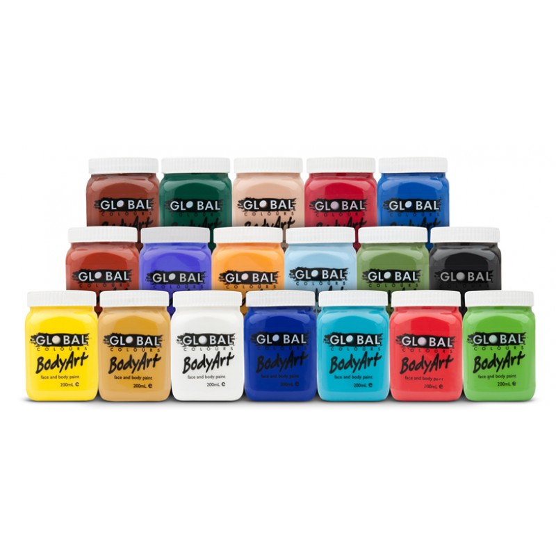 200ml Global Face Paint Colours