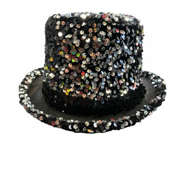 sequin top hat gold