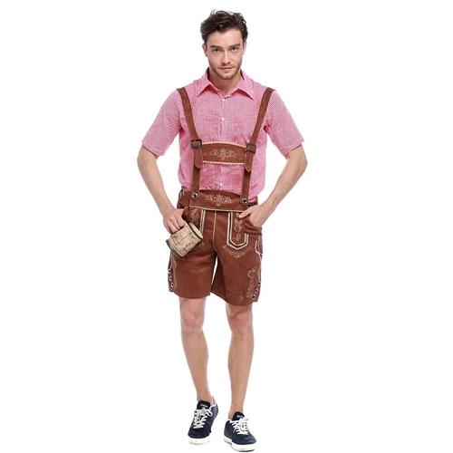 Bavarian Lederhosen Costume Brown