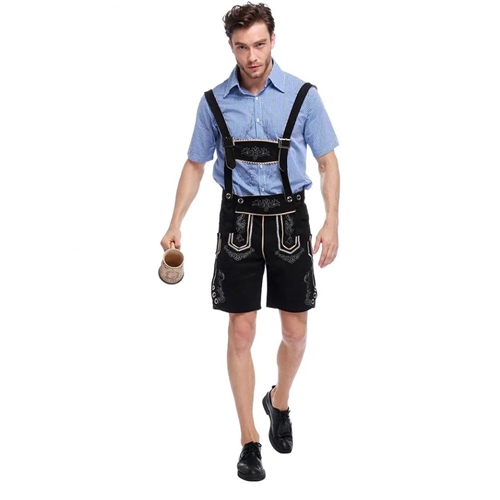 Bavarian Lederhosen Costume Black