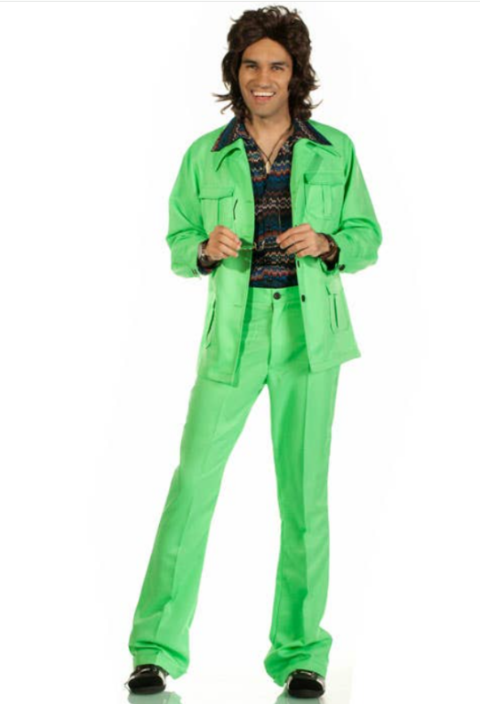 70s leisure suit green