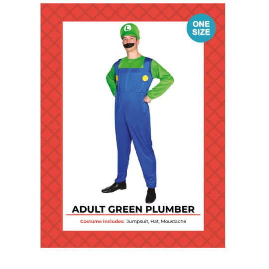 Adult Luigi Green Plumber Costume
