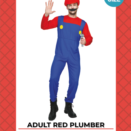 mario red plumber costume