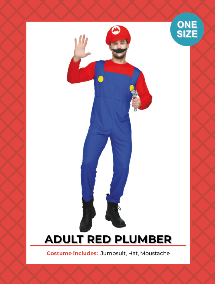 mario red plumber costume