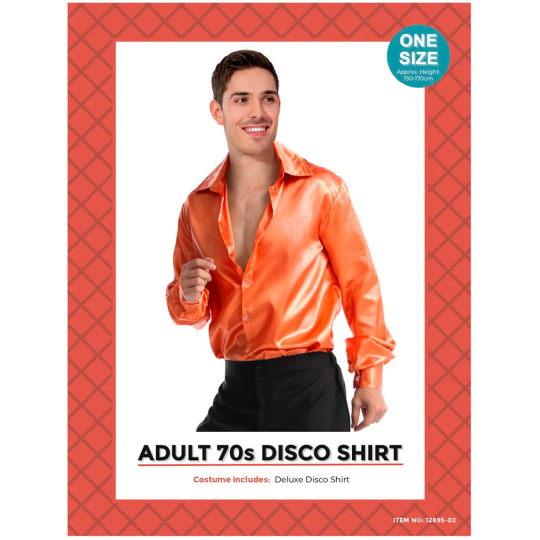 adult disco shirt orange