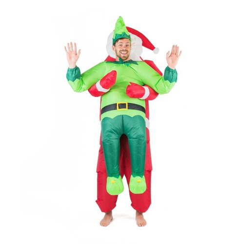 adults inflatable santa & elf costume side
