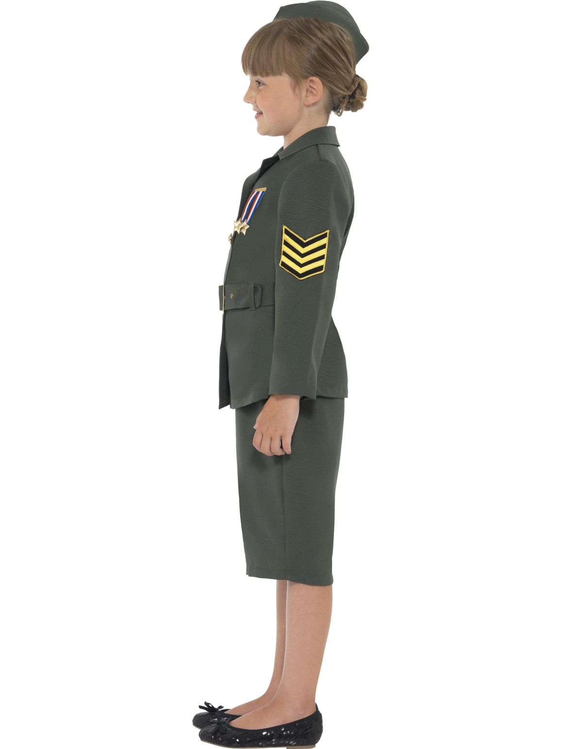 WW2 Army Girl Costume, Childs Costume Wonderland