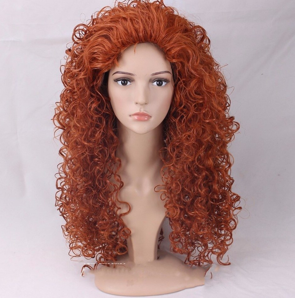 Showgirl Auburn Curly Wig Costume Wonderland