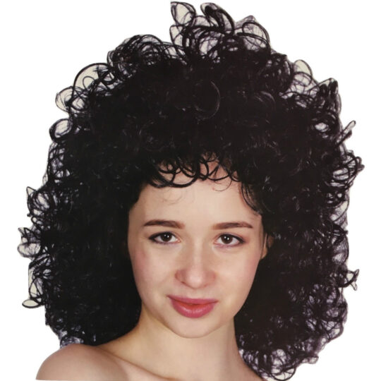 curly black wig