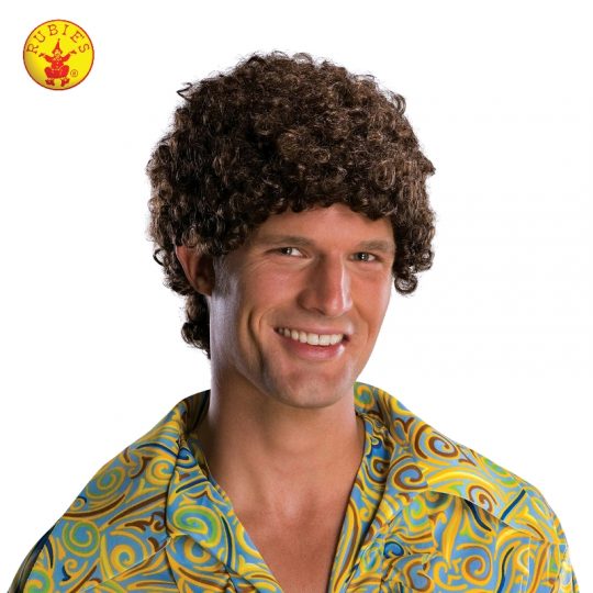 brunette tight afro wig adult