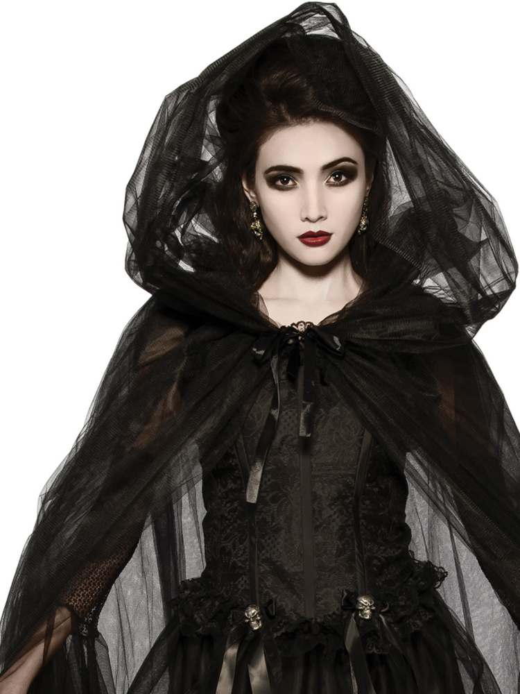 black hooded cape