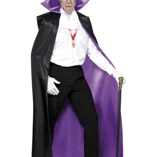 black and purple count reversible cape
