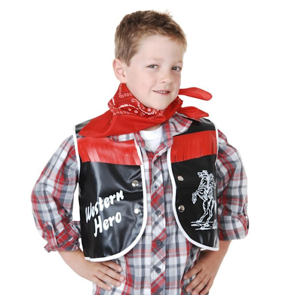 Child Cowboy Vest Brown with Bandana Costume Wonderland