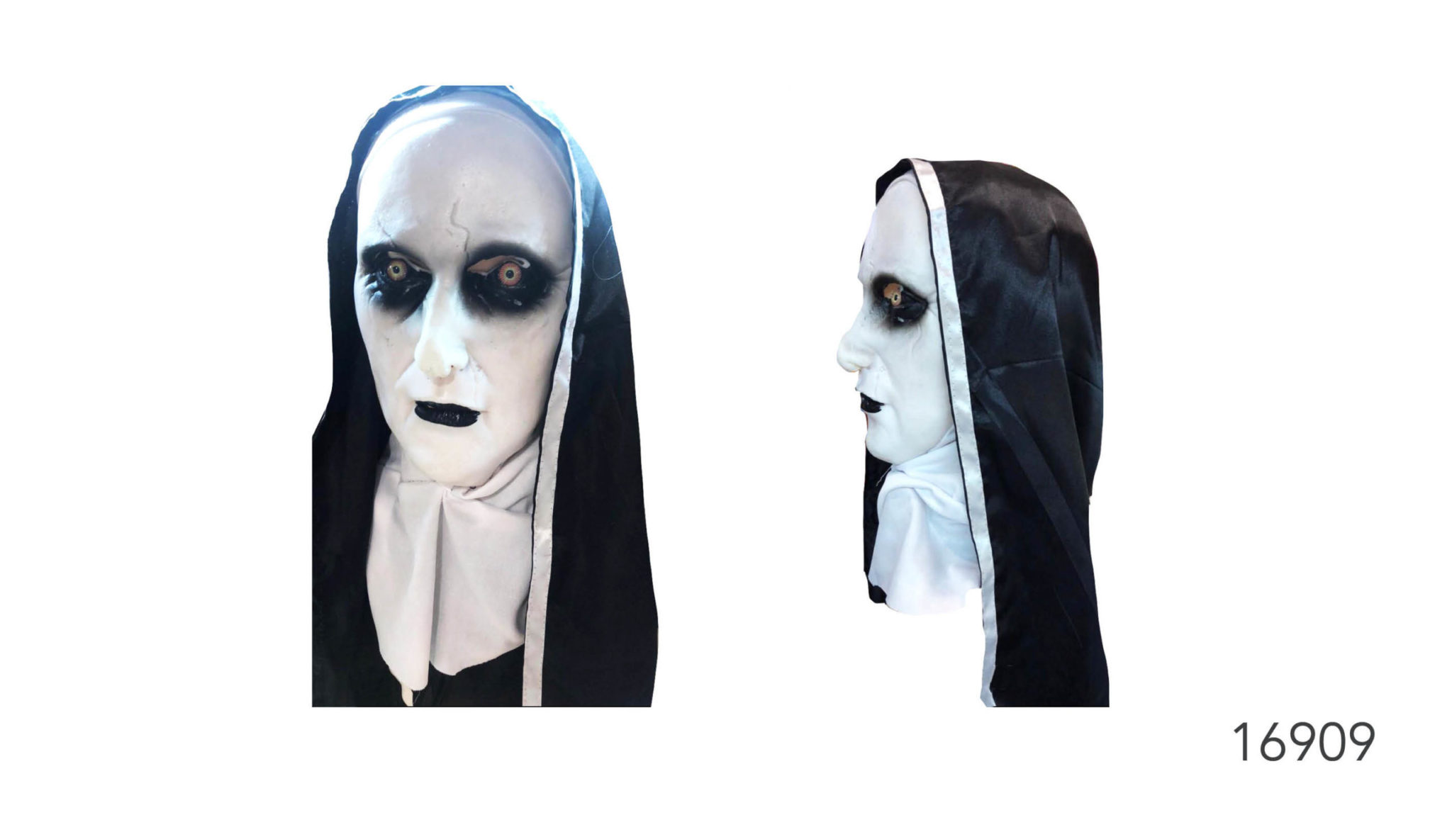 Creepy Nun Latex Mask Costume Wonderland