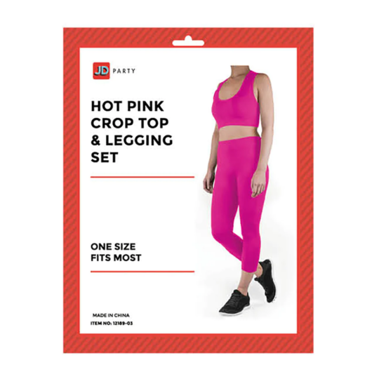 hot pink crop top & legging set