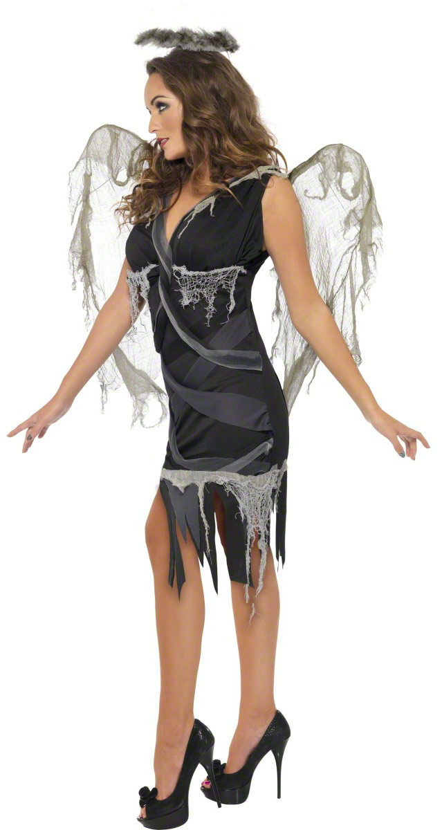Ladies Dark Fallen Angel Fancy Dress Costume Outfit Ciudaddelmaizslpgobmx 