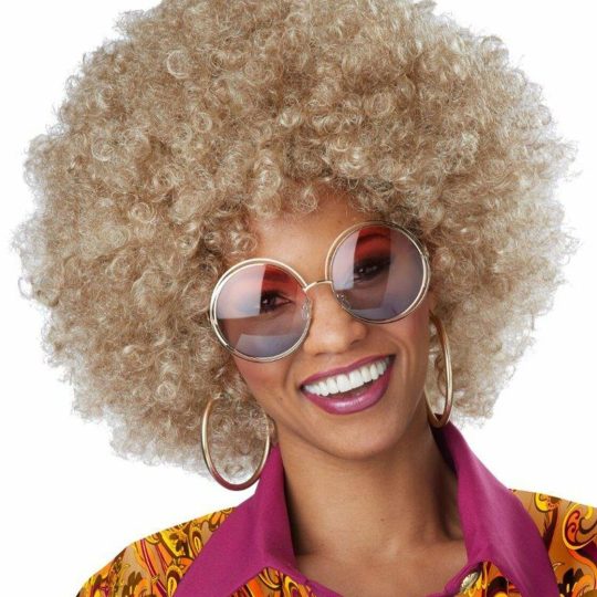 blonde afro wig