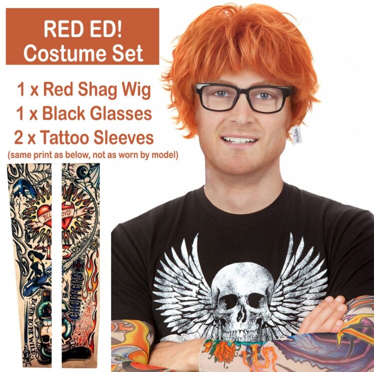 Ed Sheeran Wig Costume Kit Costume Wonderland